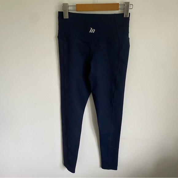 Muscle Nation Full Length V Wrap Leggings in Navy Blue • M Medium - Picture 2 of 5